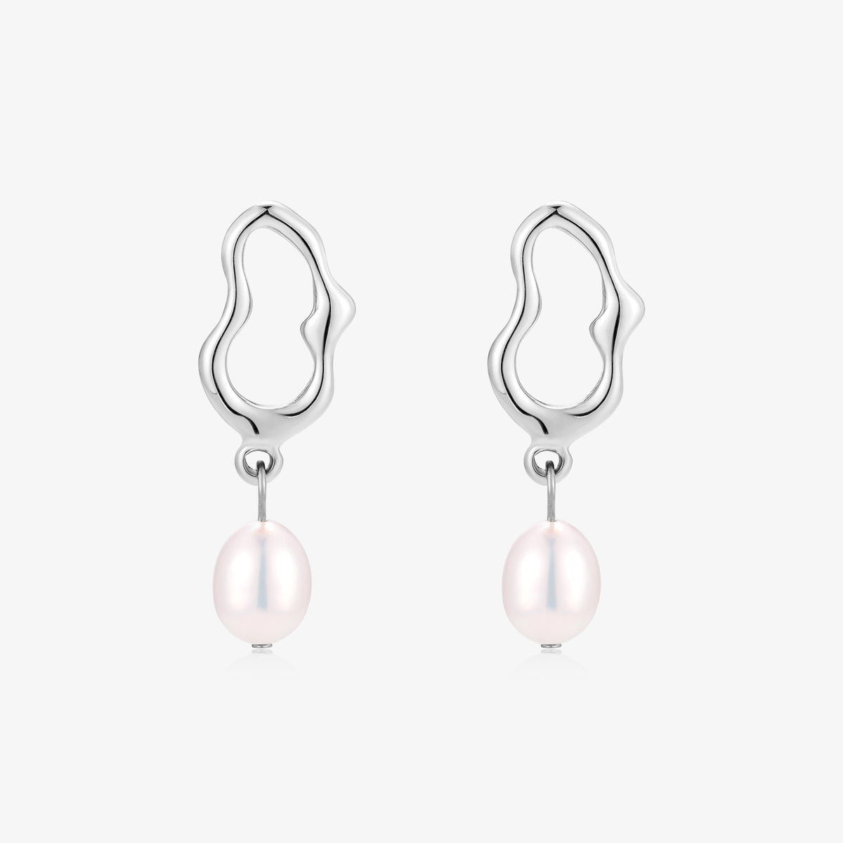 Rice Shape Fresh Water Pearl Earrings
