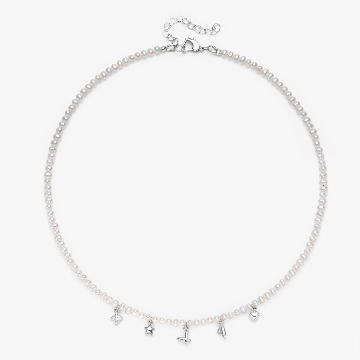 Olivia Fresh Water Pearl Necklace With Charms