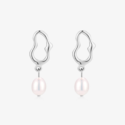 Rice Shape Fresh Water Pearl Earrings