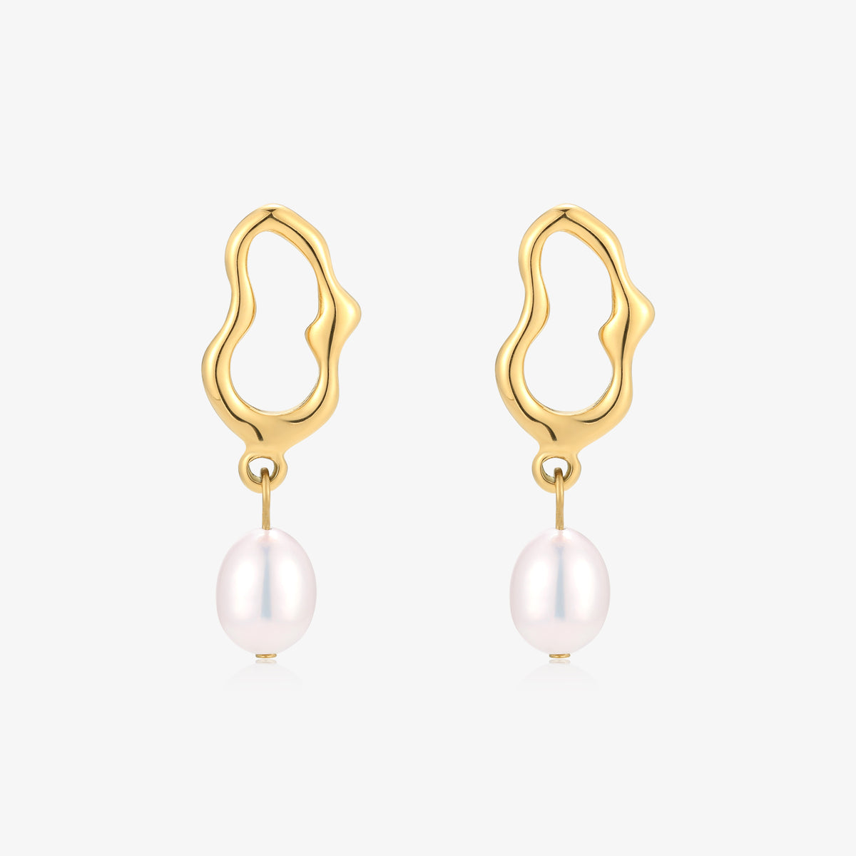 Rice Shape Fresh Water Pearl Earrings