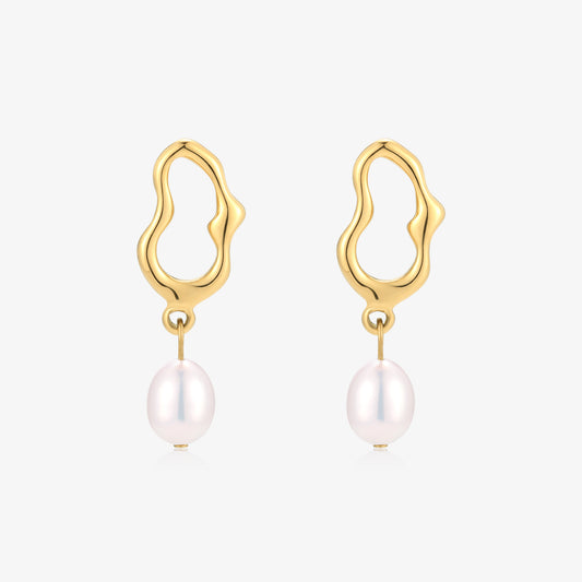 Rice Shape Fresh Water Pearl Earrings