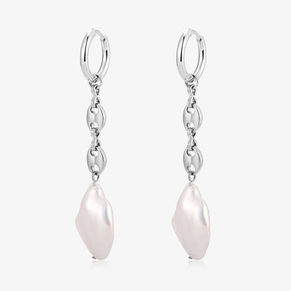 Big Size Keshi Pearl Hoop Style Earrings