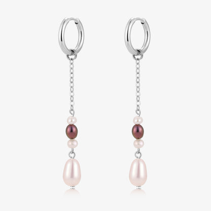 Long Dangle Baby Size Fresh Water Pearl Earrings