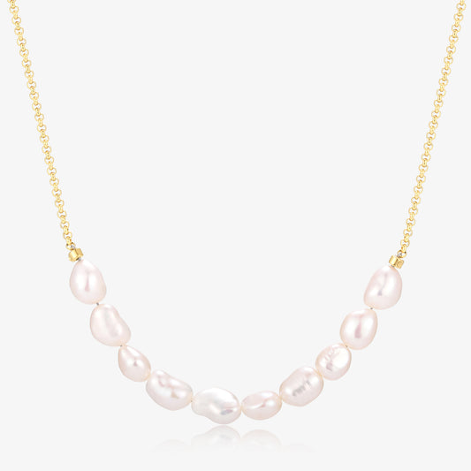 Smiling Face Design Fresh Water Pearl Necklace – 5–6mm