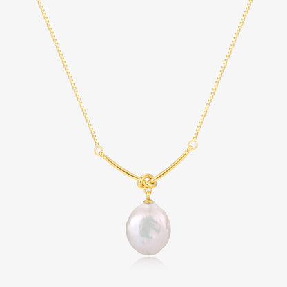 Elegant Simple Knot Design Pearl Necklace