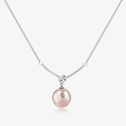 Elegant Simple Knot Design Pearl Necklace