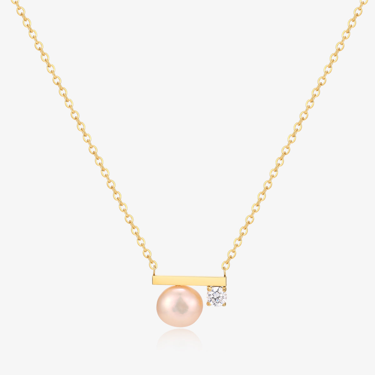 Simple Balance Design Freshwater Pearl Necklace
