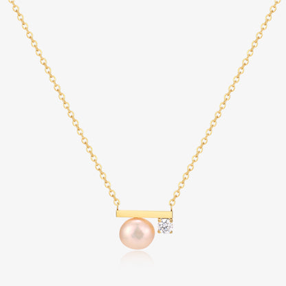 Simple Balance Design Freshwater Pearl Necklace