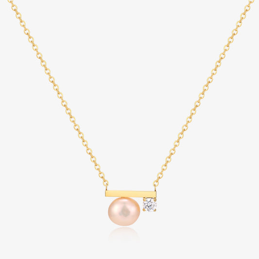 Simple Balance Design Freshwater Pearl Necklace