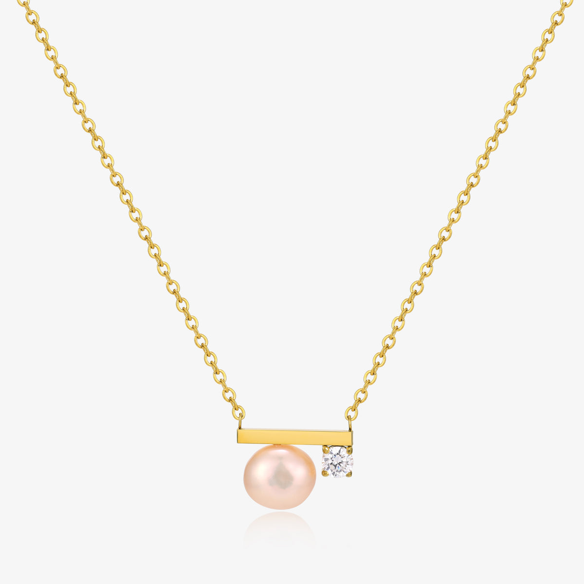Simple Balance Design Freshwater Pearl Necklace