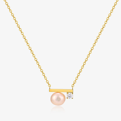 Simple Balance Design Freshwater Pearl Necklace