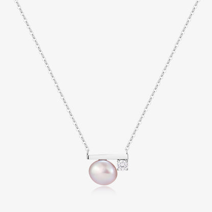 Simple Balance Design Freshwater Pearl Necklace