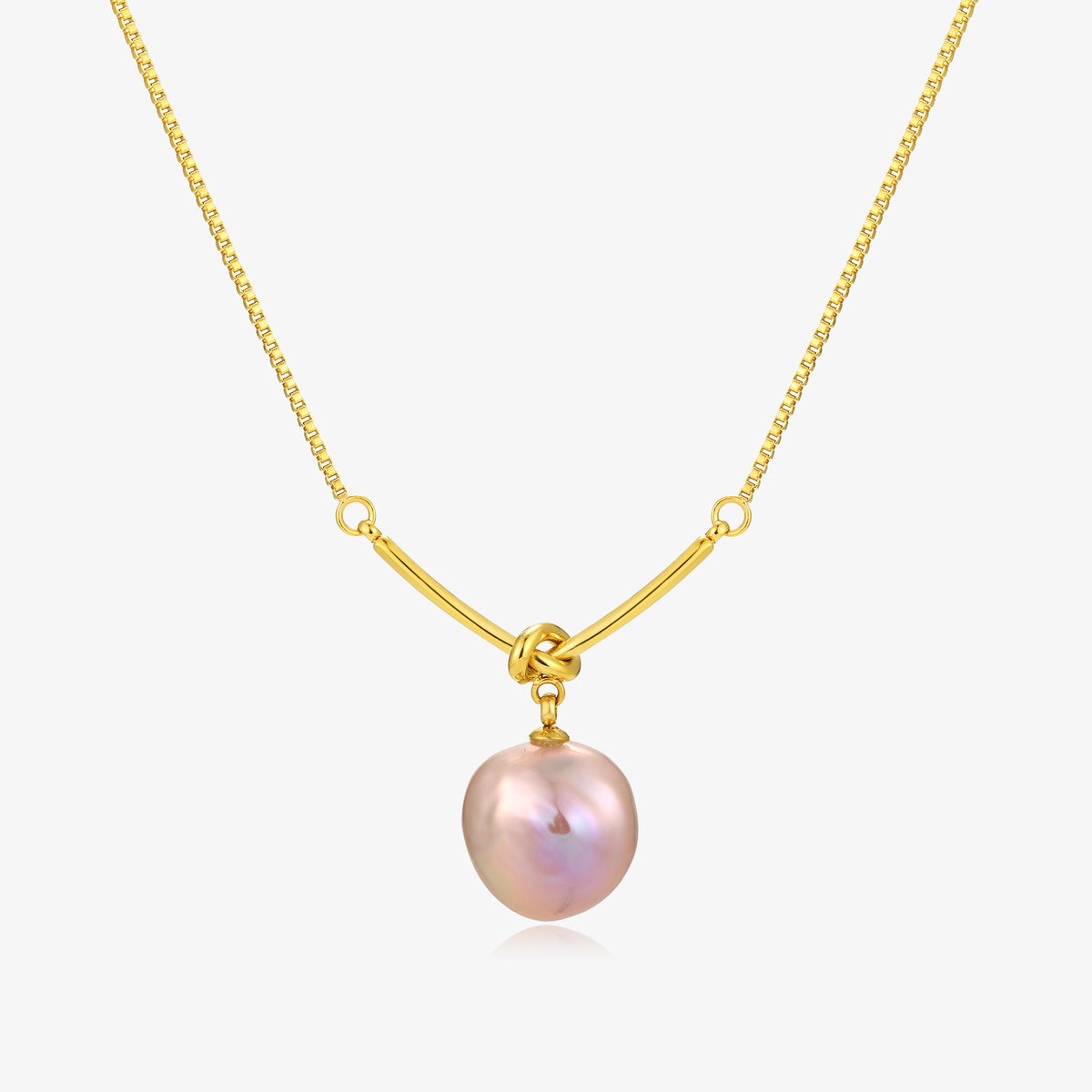 Elegant Simple Knot Design Pearl Necklace