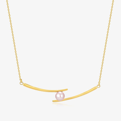 Double Stick Design Freshwater Pearl Necklace