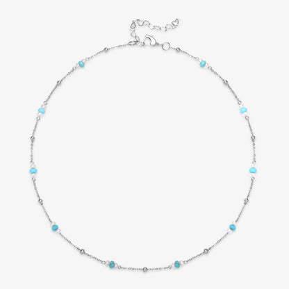 Stationary Design Fresh Water Pearl & Turquoise Necklace