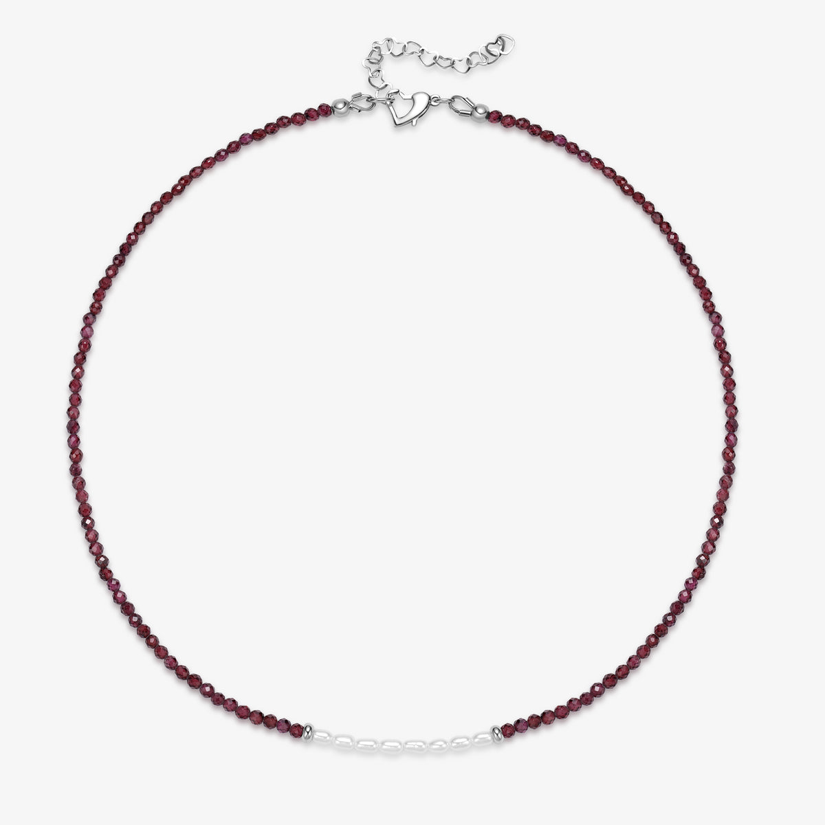 Natural Garnet & Fresh Water Pearl Necklace