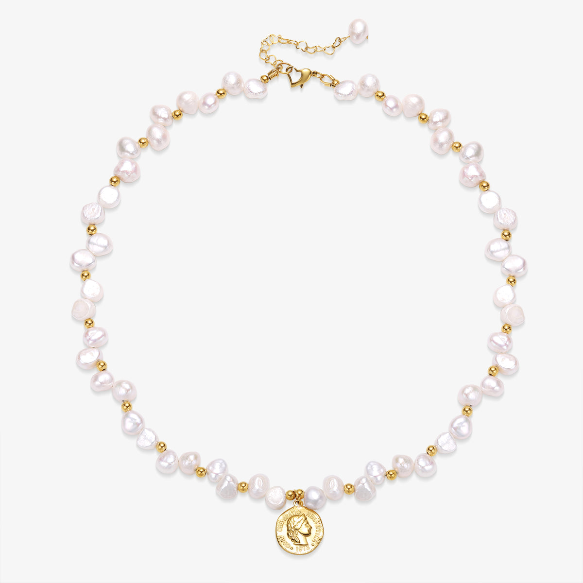 Fresh Water Pearl Necklace With Coin Pendant