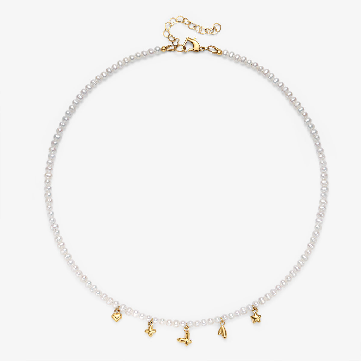 Olivia Fresh Water Pearl Necklace With Charms
