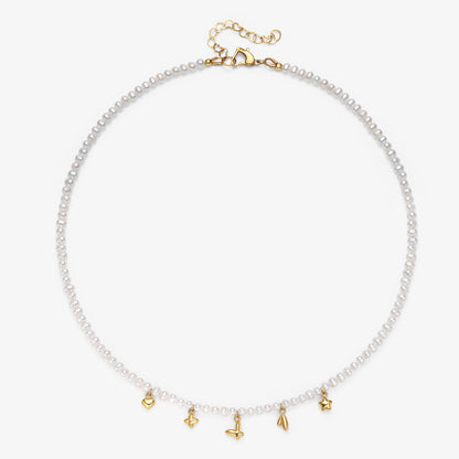 Olivia Fresh Water Pearl Necklace With Charms
