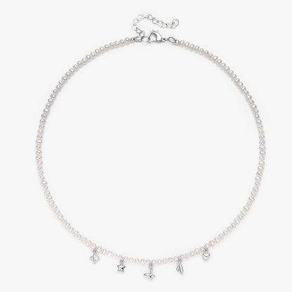 Olivia Fresh Water Pearl Necklace With Charms