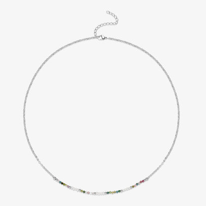 Ellie Rainbow Tourmaline and Fresh Water Pearl Necklace