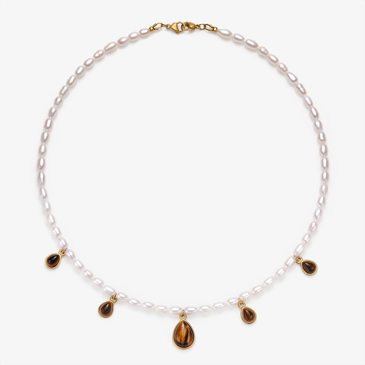 Fresh Water Pearl Necklace With Charm Pendants