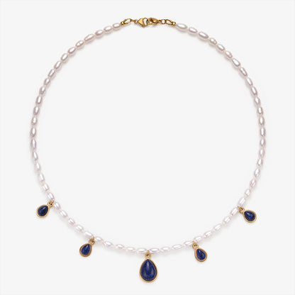 Fresh Water Pearl Necklace With Charm Pendants