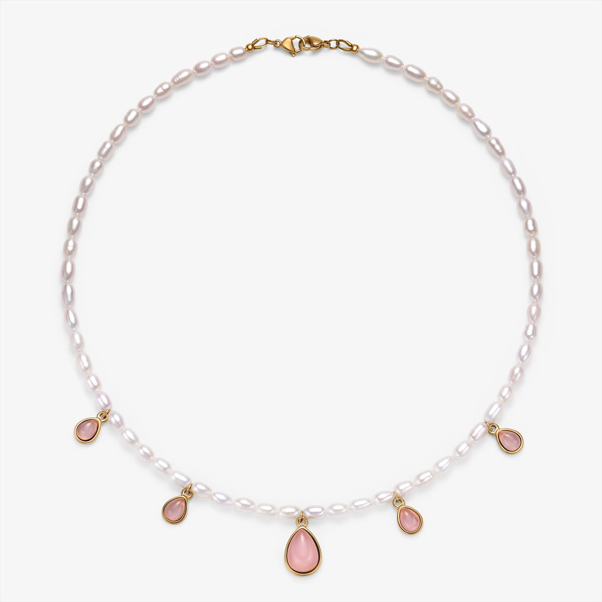 Fresh Water Pearl Necklace With Charm Pendants