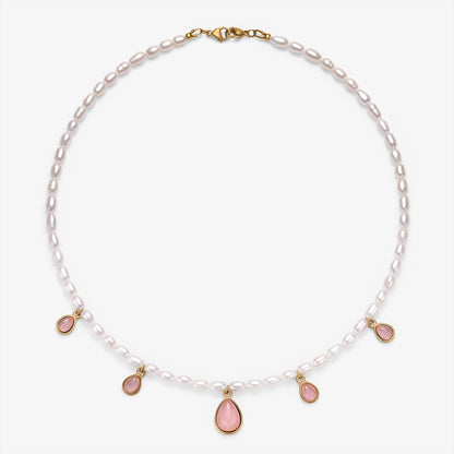 Fresh Water Pearl Necklace With Charm Pendants