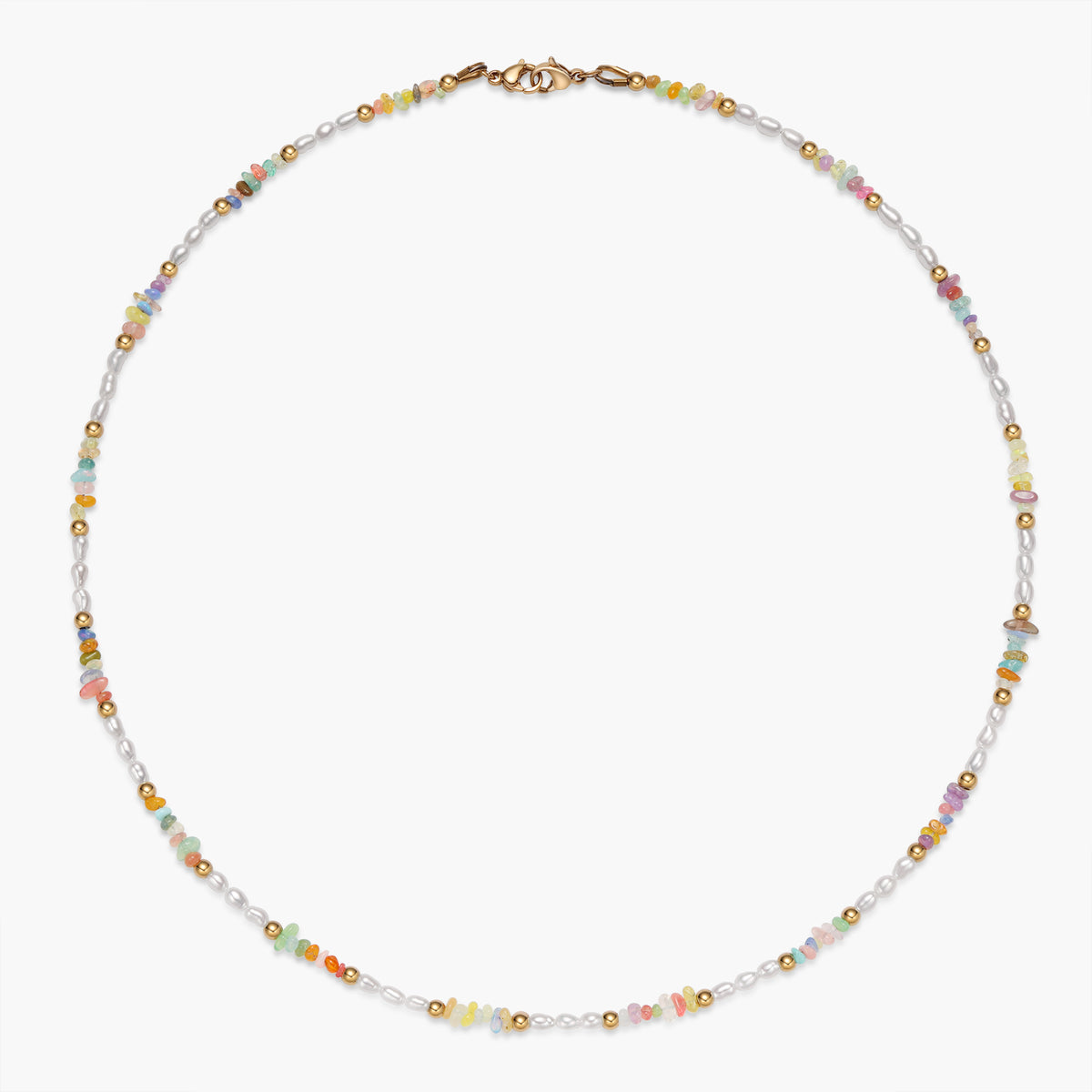 Multi-color Opal & Fresh Water Pearl Necklace