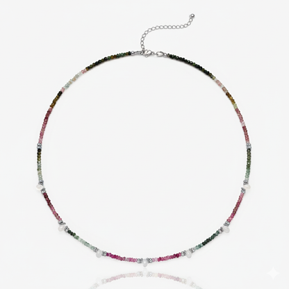 Luna Rainbow Tourmaline and Moonstone Necklace