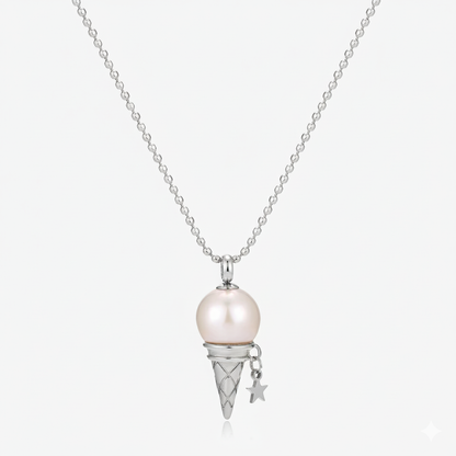 Fun Baroque Pearl Ice Cream Design Necklace