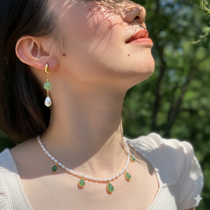 Fresh Water Pearl Necklace With Charm Pendants