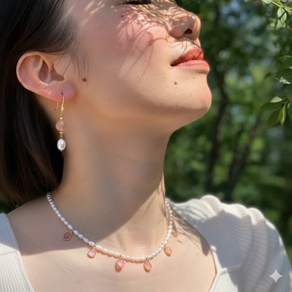 Fresh Water Pearl Necklace With Charm Pendants
