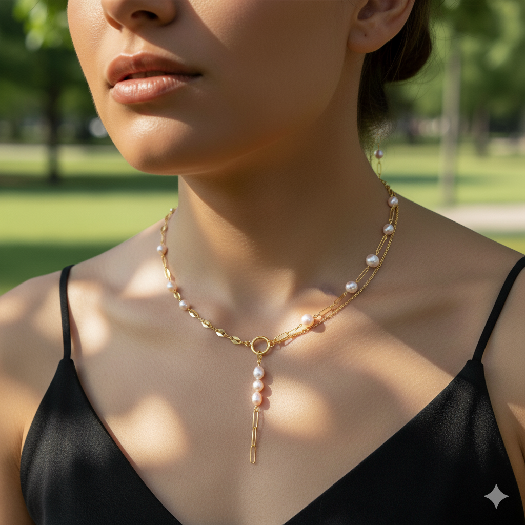 Stationary Design Fresh Water Pearl Necklace