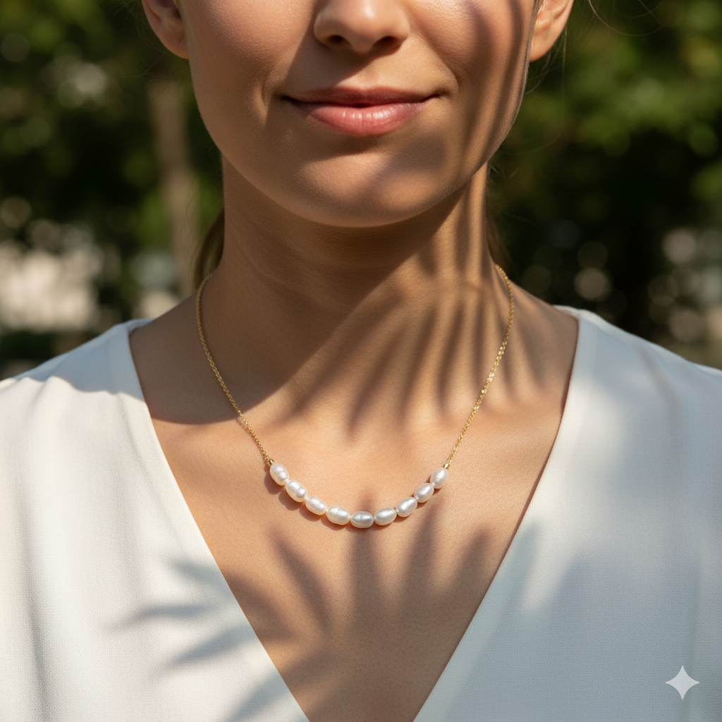 Smiling Face Design Fresh Water Pearl Necklace – 5–6mm
